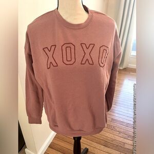Boutique Cozy Pink Sparkle XOXO Sweatshirt